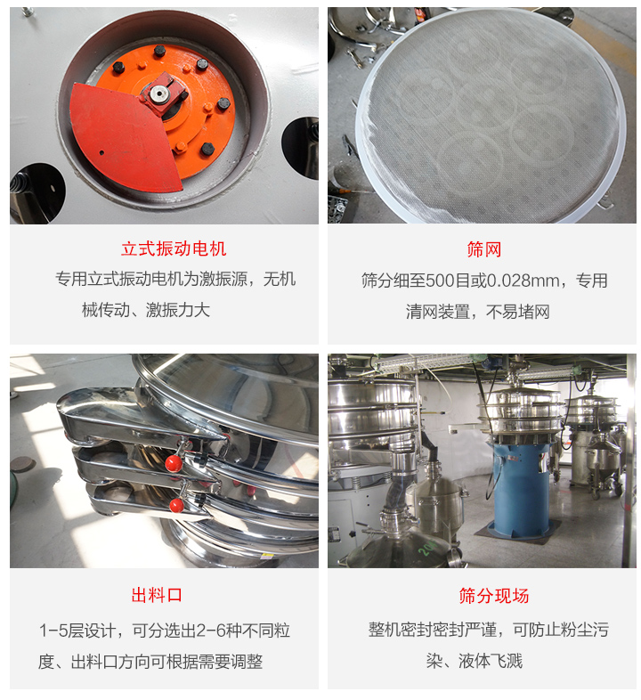 旋振篩定制化有：移動，加緣，閘門等多種形式選擇。子母設(shè)計透網(wǎng)率高，換網(wǎng)方便。