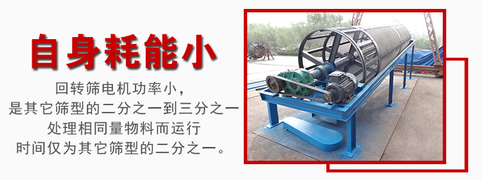 滾筒篩耗能小，使用壽命長，維修方便