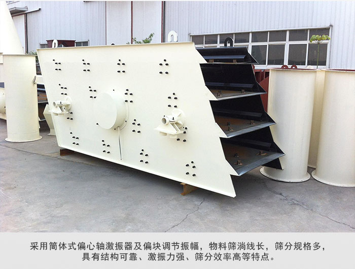 圓振動(dòng)篩 采用筒體式偏心軸激振器及偏心塊調(diào)節(jié)振幅。